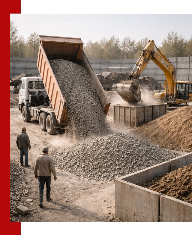 Доставка нерудных материалов с погрузкой и разгрузкой в Североморске