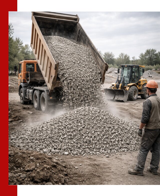 Доставка щебня в Североморске крупными и мелкими фракциями