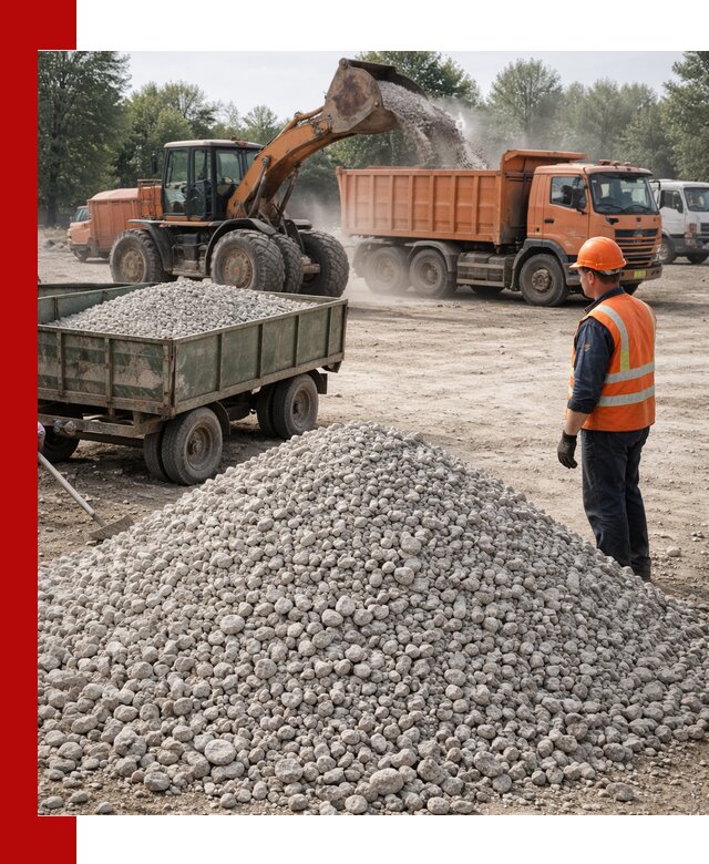 Доставка известнякового щебня фракция 20–40 в Североморске