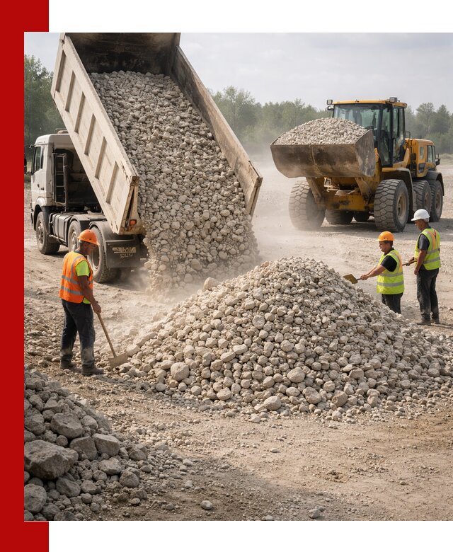 Доставка известнякового щебня фр. 40-70 в Североморске