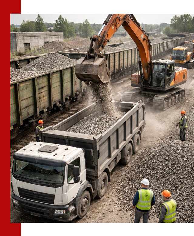 Железнодорожный щебень фракция 25–60 для поставок в Североморске