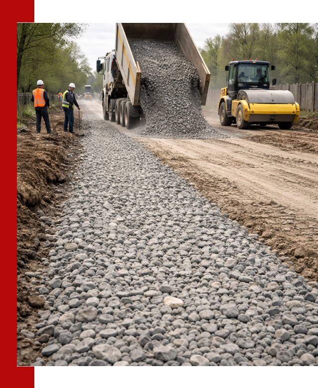 Доставка щебня для отсыпки дорог в Североморске высокого качества