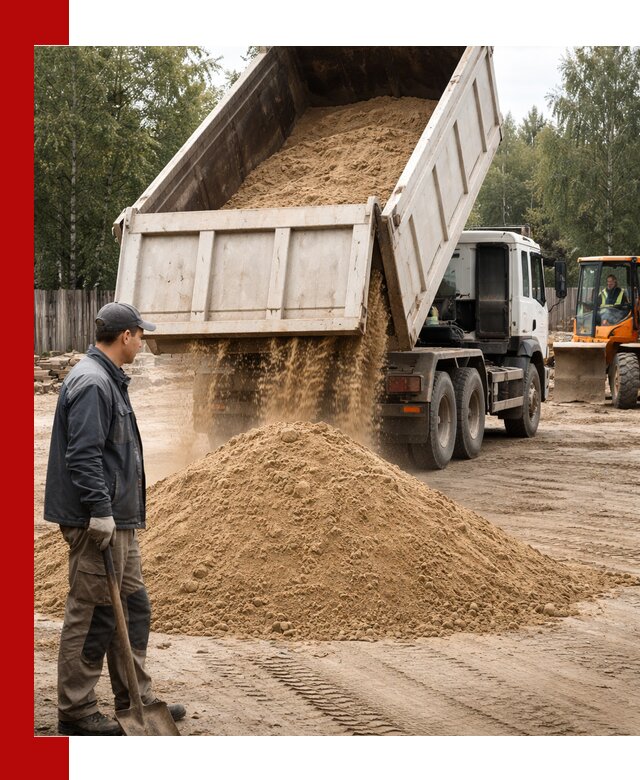 Доставка и продажа песка с разгрузкой в Североморске