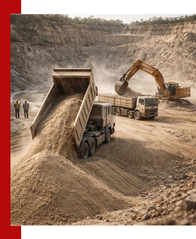 Карьерный песок навалом с доставкой в Североморске