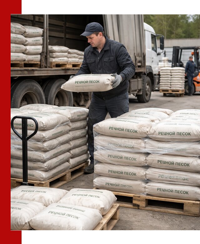 Речной песок в мешках с доставкой в Североморске