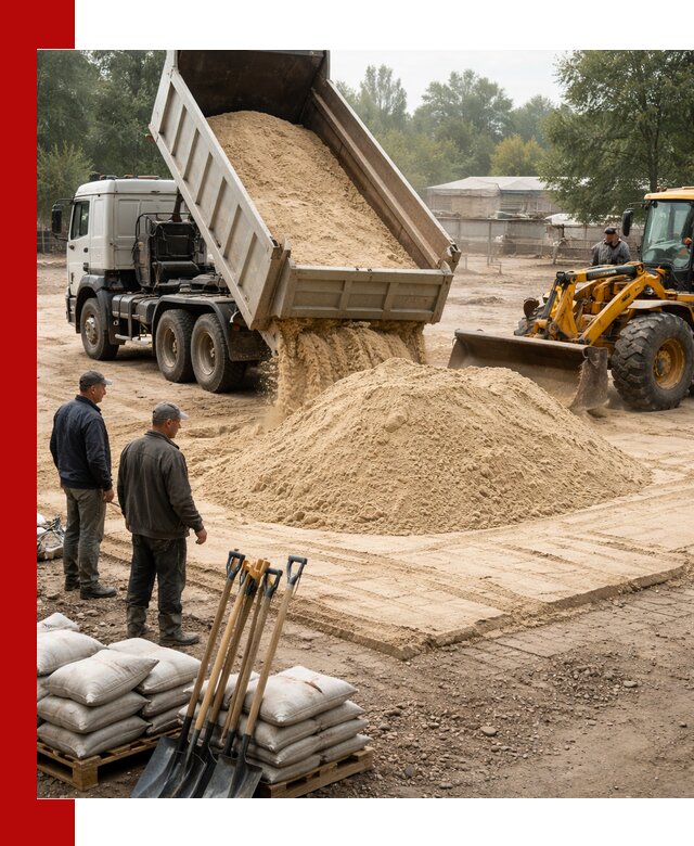 Доставка мытого песка в Североморске с самосвалами по выгодной цене