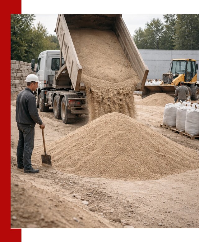 Кварцевый песок фракция 0–3 мм с доставкой в Североморске