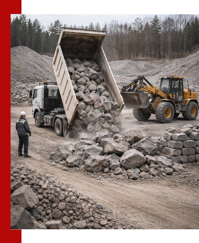 Доставка и продажа бутового гранитного камня в Североморске