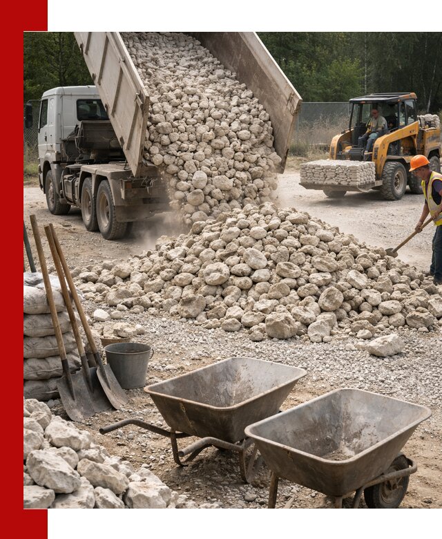 Доставка и продажа бутового известнякового камня в Североморске