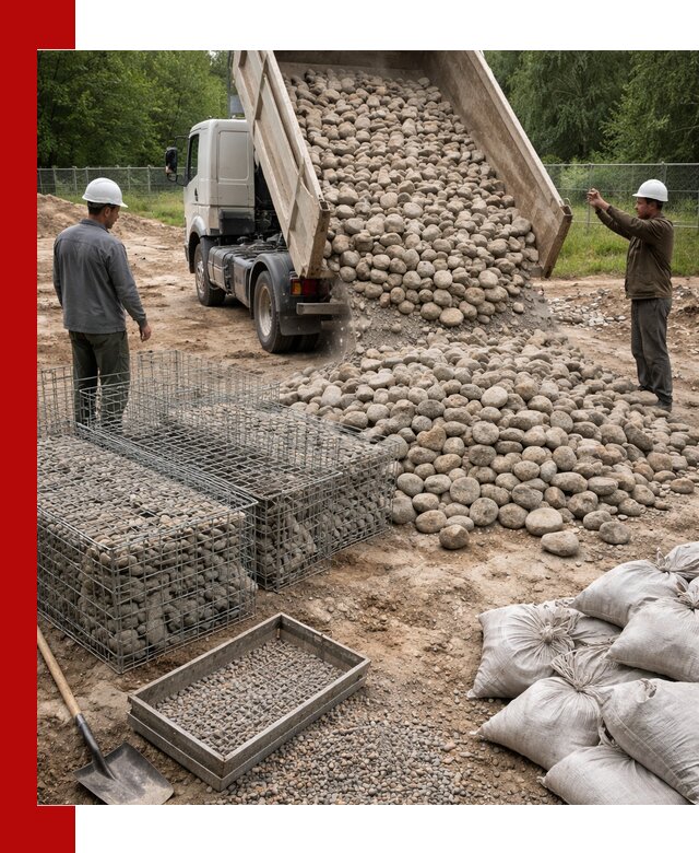 Камень для габионов фракция 70–151 в Североморске