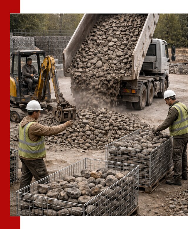 Камень для габионов фракция 100–201 в Североморске