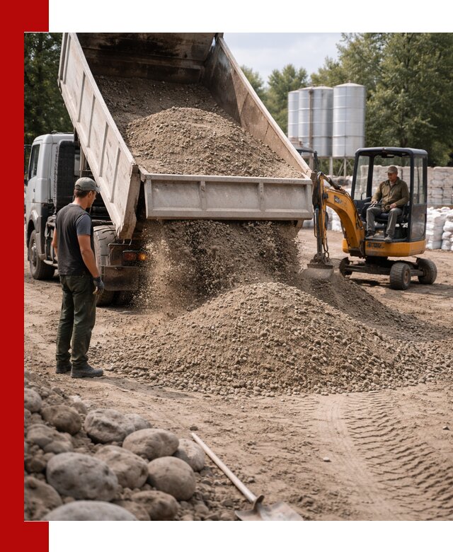 Доставка ПГС С3 в Североморске самосвалами и миксерами