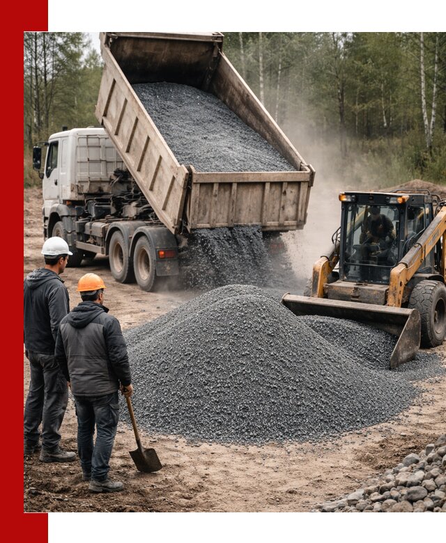 Гранитный отсев 0-5 с доставкой и разгрузкой в Североморске