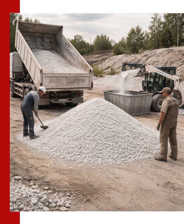 Доставка и продажа белой мраморной крошки в Североморске