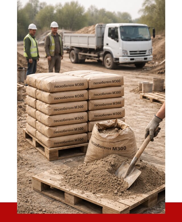 Пескобетон М300 в Североморске с доставкой от 4974 р. за куб | ПРОНЕРУДСвм