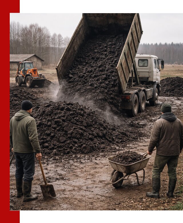 Доставка низинного торфа с разгрузкой и доставкой в Североморске