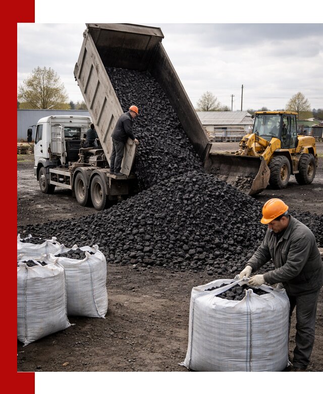 Доставка каменного угля в Североморске оптом и в розницу