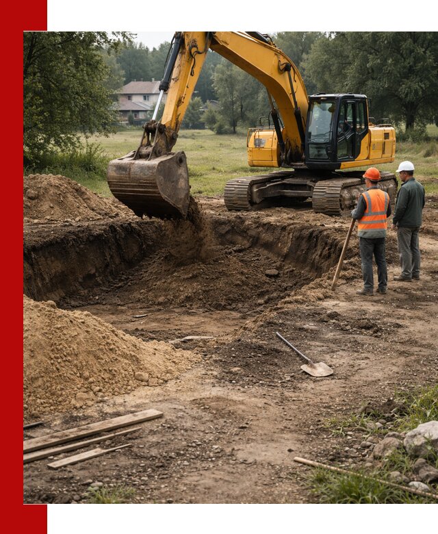 Рытье котлована под фундамент в Североморске (быстро и недорого)