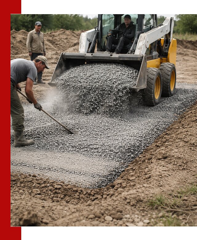 Устройство щебеночной подушки в Североморске для дорог и фундаментов